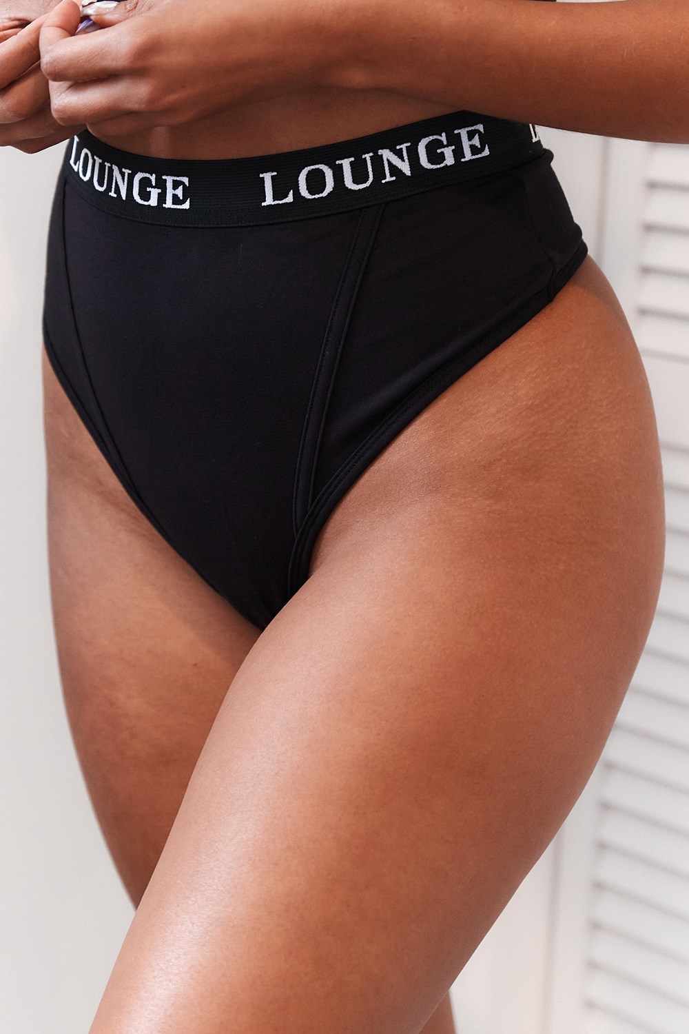 Lounge Underwear Bamboo Basic String Svarta | VLJO-60289