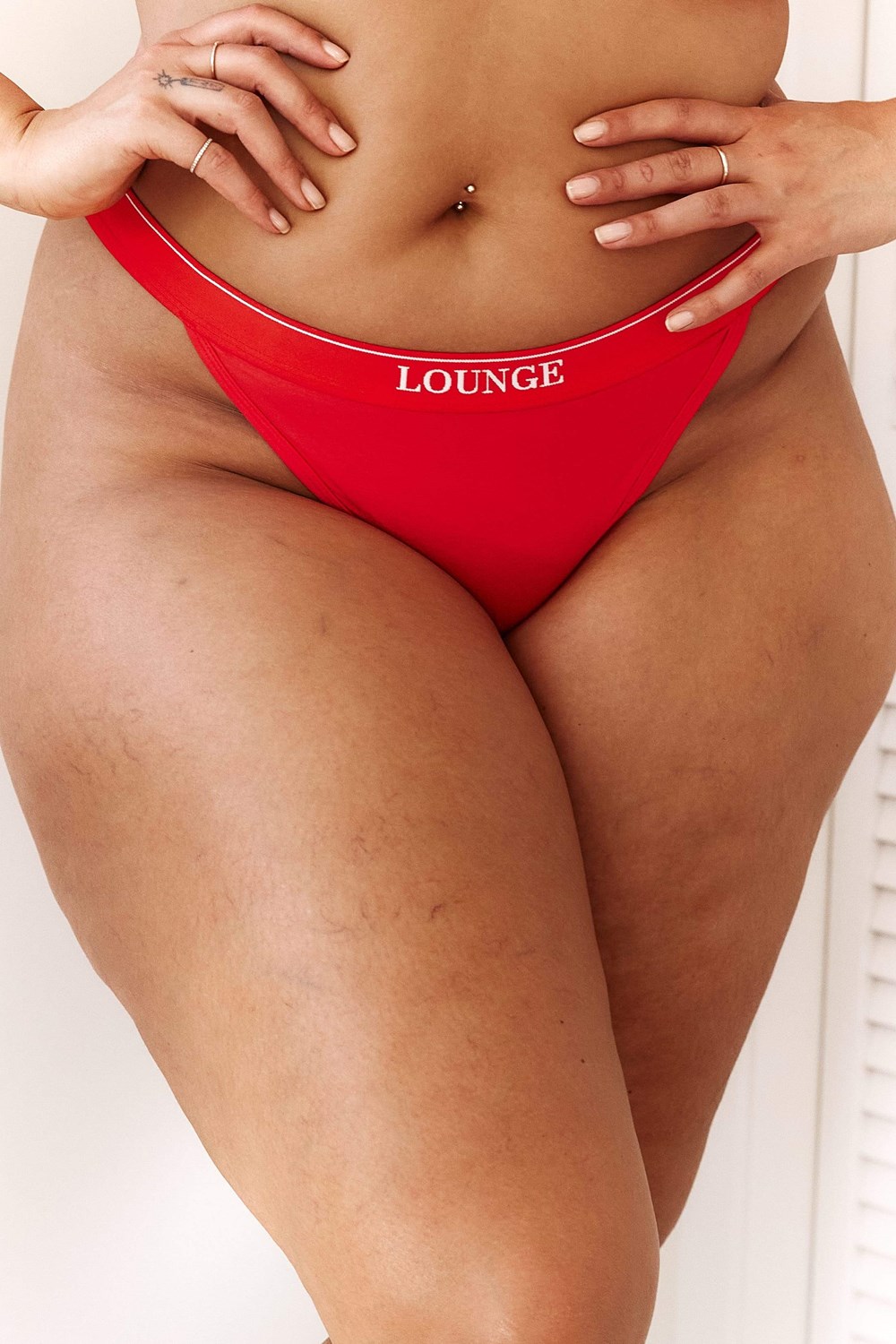 Lounge Underwear Bamboo Minimal Triangle String Röda | PYGQ-68759