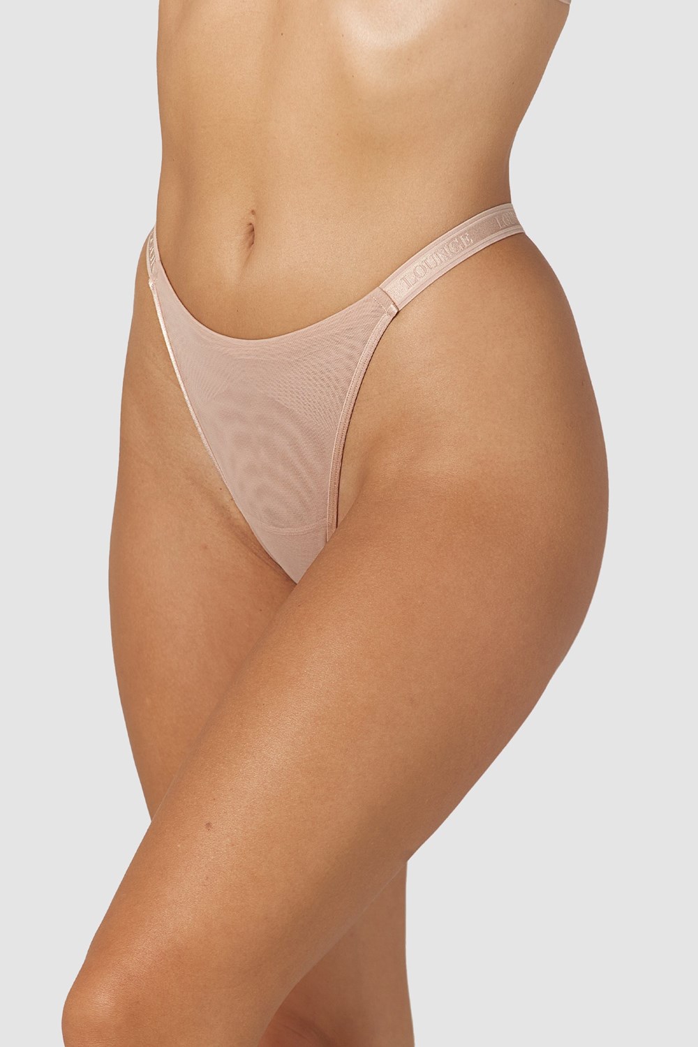 Lounge Underwear Smooth Mesh String Taupe | DPNF-78620