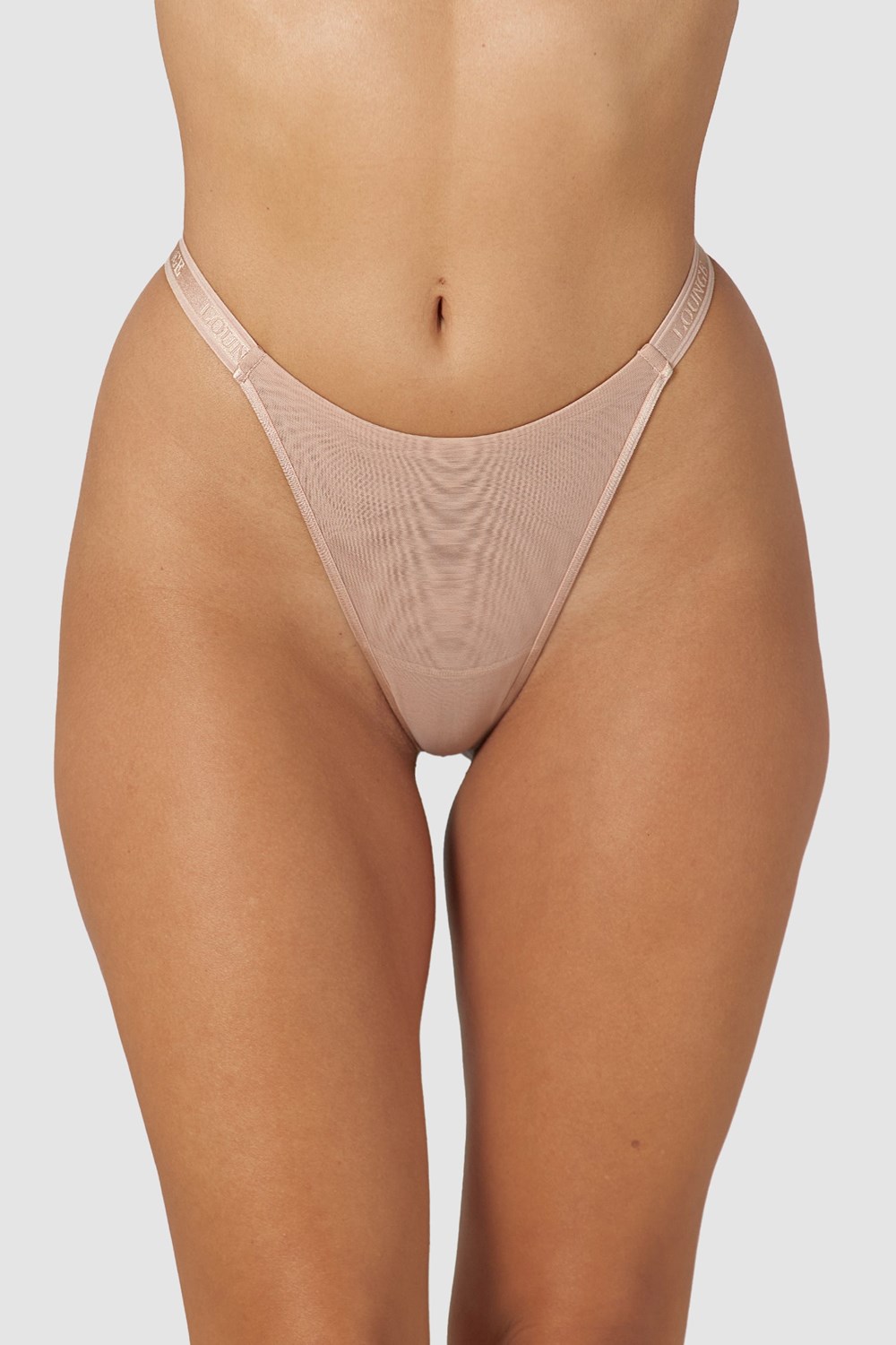 Lounge Underwear Smooth Mesh String Taupe | DPNF-78620