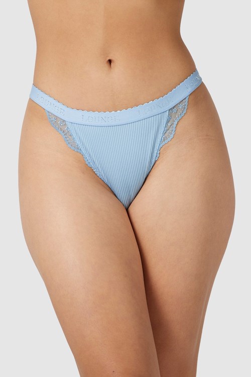 Lounge Underwear Räfflad Briefs Blå | GKNY-24857